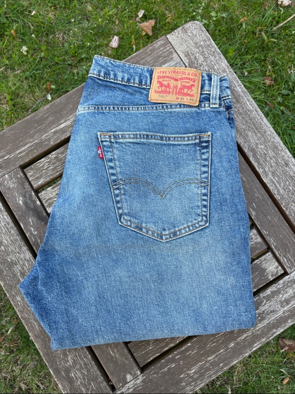 Levi's Men's Straight Blue Denim Jeans with Leather Patch